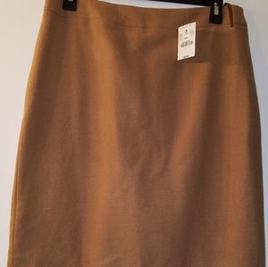 NWT J. Crew factory wool pencil skirt, camel, 6
